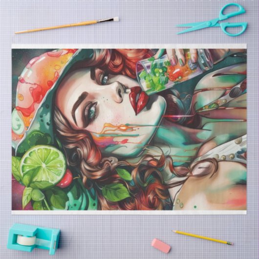 Cocktail Cutie Mojito Decoupage Papier (Craft)