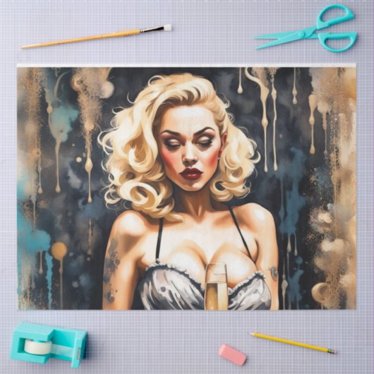 Cocktail Cuties - Champagne Decoupage papier (Craft)