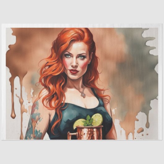 Cocktail Cuties - Moskou Mule Decoupage Papier (Voorkant)