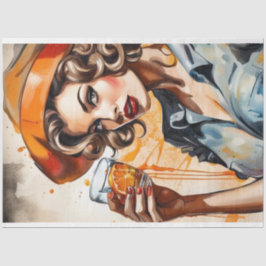 Cocktail Cuties - ouderwetse schoonheid Decoupage Tissuepapier