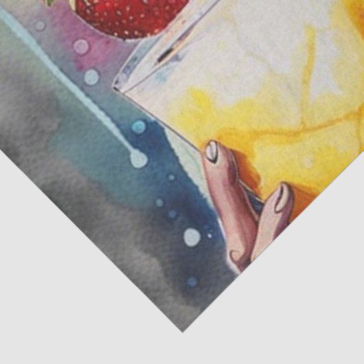 Cocktail Cuties - Pina Colada Meisje Decoupage Tissuepapier (Detail)