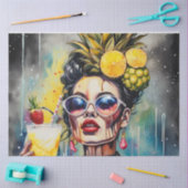 Cocktail Cuties - Pina Colada Meisje Decoupage Tissuepapier (Craft)