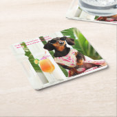 Cocktail Dachshund Drink Coasters Kartonnen Onderzetters (Schuin)