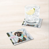 Cocktail Dachshund Drink Coasters Kartonnen Onderzetters (Insitu)
