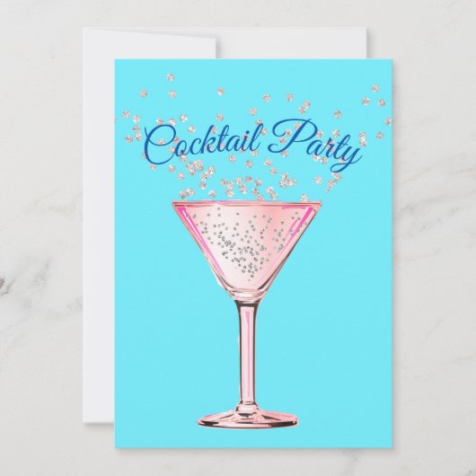 Cocktail Diamonds Modern Volwassen Verjaardagsfees Kaart (Voorkant)