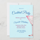 Cocktail Diamonds Modern Volwassen Verjaardagsfees Kaart (Achterkant)