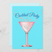 Cocktail Diamonds Modern Volwassen Verjaardagsfees Kaart (Voorkant / Achterkant)
