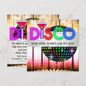 Cocktail Disco Dansfeest Uitnodigingen (Voorkant / Achterkant)