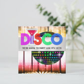 Cocktail Disco Dansfeest Uitnodigingen (Staand voorkant)