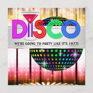 Cocktail Disco Dansfeest Uitnodigingen