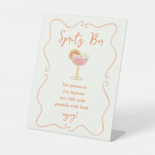 Cocktail Doodle Spritz Bar Reclamebord Met Voetstuk