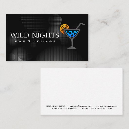 Cocktail drank | Club | Bar Visitekaartje (Voorkant / Achterkant)