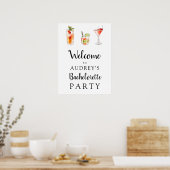Cocktail Dranken Bachelorette Welkomstbord Poster (Keuken)