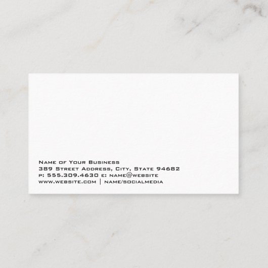 Cocktail Dranken Visitekaartje (Achterkant)