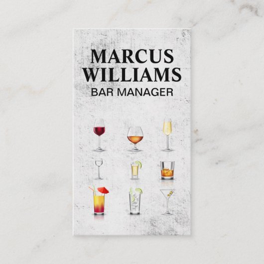 Cocktail Dranken Visitekaartje (Voorkant)