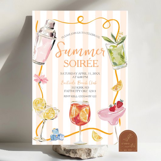 Cocktail Drankjes Zomer Soiree Uitnodiging