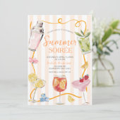 Cocktail Drankjes Zomer Soiree Uitnodiging (Staand voorkant)