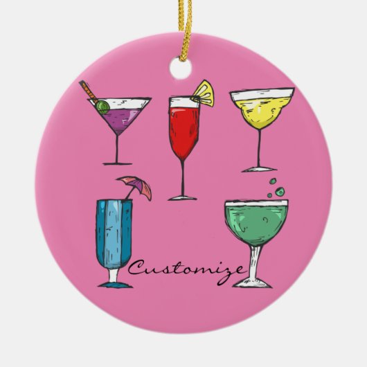 Cocktail Drink Assortment Thunder_Cove Keramisch Ornament (Voorkant)