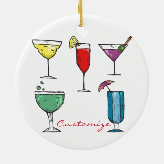 Cocktail Drink Assortment Thunder_Cove Keramisch Ornament (Achterkant)