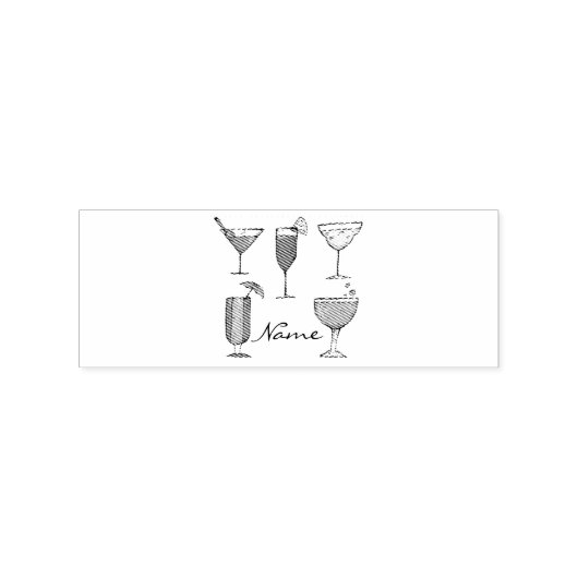Cocktail Drink Assortment Thunder_Cove Rubberstempel (Afrduk)