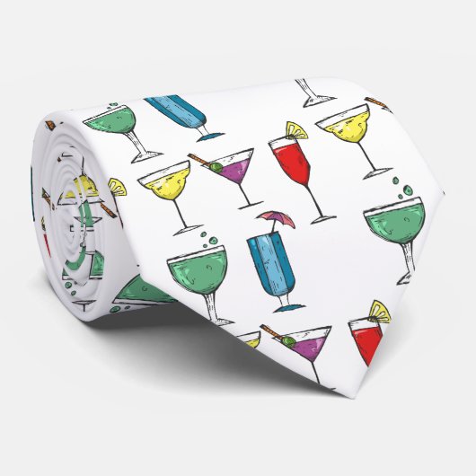 Cocktail Drink Assortment Thunder_Cove Stropdas (Opgerold)