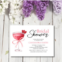 Cocktail Drink Chic Pink Bow Vrijgezellenfeest