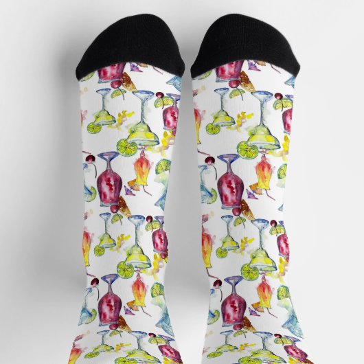 Cocktail Drink Drinken Pattern Margarita Sokken (Top)