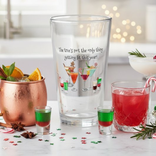 Cocktail Drink Funny Gezegde Kerstmis Glas