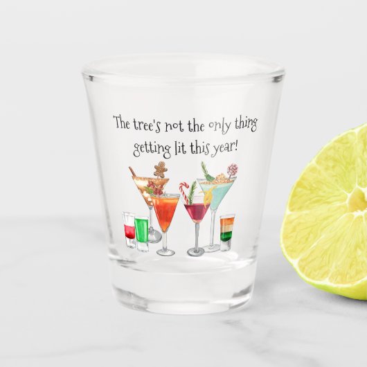 Cocktail Drink Funny Gezegde Kerstmis Shot Glas (Voorkant)