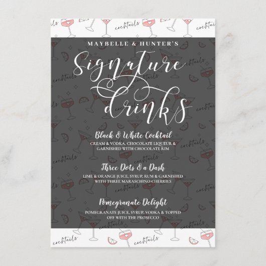Cocktail Drink & Glazen Signature Cocktail Drinken Menu (Voorkant)