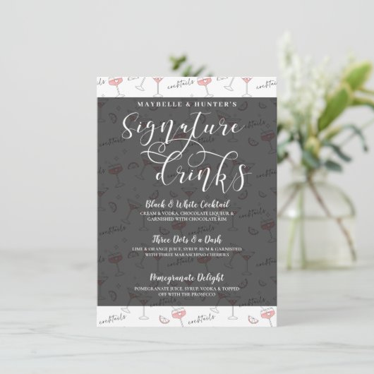 Cocktail Drink & Glazen Signature Cocktail Drinken Menu (Staand voorkant)