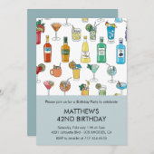 Cocktail Drink hedendaagse 42ste verjaardag Kaart (Voorkant / Achterkant)