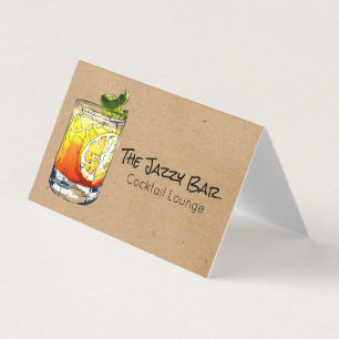 Cocktail Drink Illustratie   Lounge Bar Visitekaartje