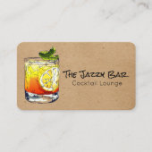 Cocktail Drink Illustratie | loungebar Visitekaartje (Voorkant)