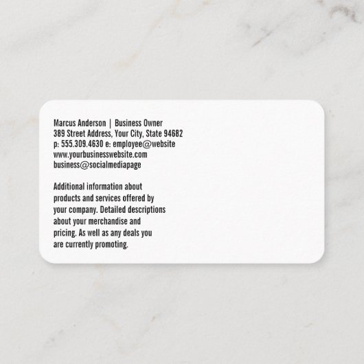 Cocktail Drink Illustratie | loungebar Visitekaartje (Achterkant)