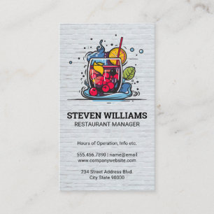 Cocktail Drink Illustratie   Restaurant Visitekaartje