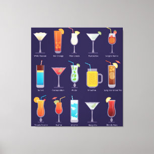 Cocktail drink in een bril canvas afdruk