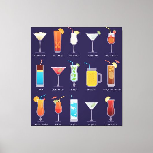 Cocktail drink in een bril canvas afdruk (Voorkant)