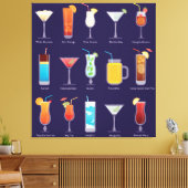 Cocktail drink in een bril canvas afdruk (Insitu (Woonkamer))