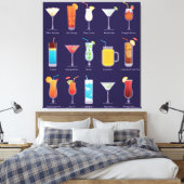Cocktail drink in een bril canvas afdruk (Insitu (Slaapkamer))