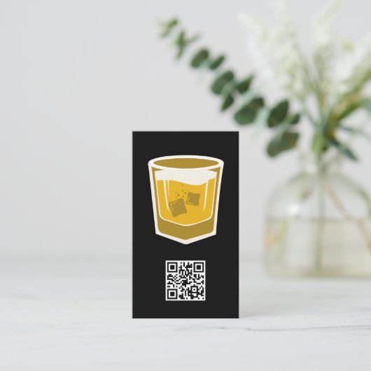Cocktail Drink Logo/QR Barcode Visitekaartje (Staand voorkant)