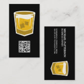 Cocktail Drink Logo/QR Barcode Visitekaartje (Voorkant / Achterkant)