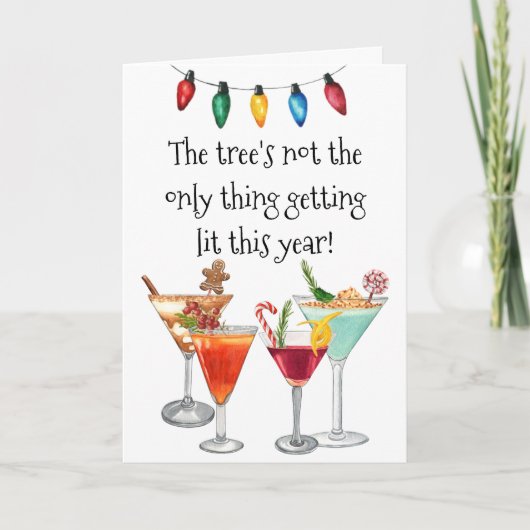 Cocktail Drink Martini Kerstfeestdag Feestdagen Kaart (Voorkant)