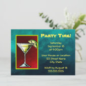 Cocktail Drink met een plak Limoen tijd Kaart (Staand voorkant)