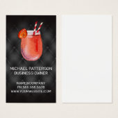 Cocktail Drink-pictogram | Zwart geolied Visitekaartje (Voorkant /achterkant)