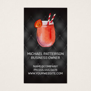 Cocktail Drink-pictogram   Zwart geolied Visitekaartje