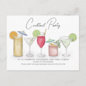Cocktail Drink QR Code Feest Website Vooraf Geadre Briefkaart (Voorkant)