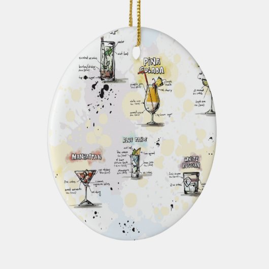 Cocktail Drink Recipe Design Keramisch Ornament (Rechts)