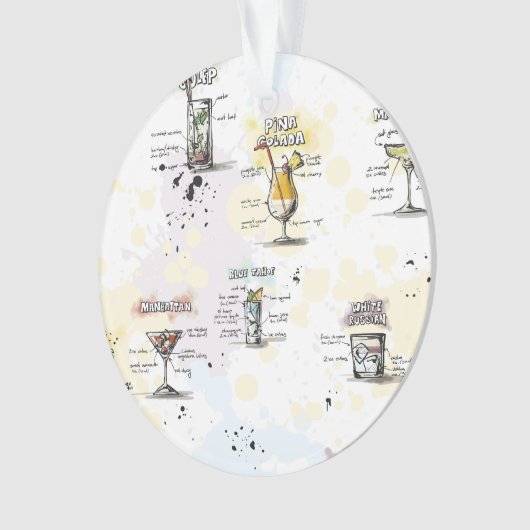 Cocktail Drink Recipe Design Ornament (voorkant)