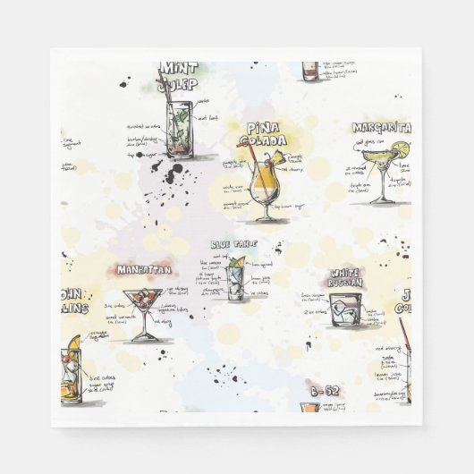 Cocktail Drink Recipe Design Servet (Voorkant)